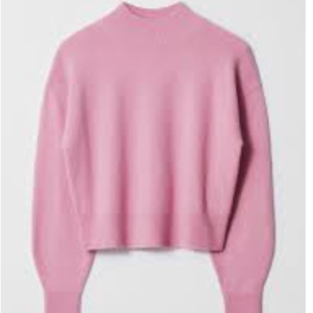 & Other Stories Wool-Blend Mock Neck Sweater, Pink – Medium - Picture 4 of 4